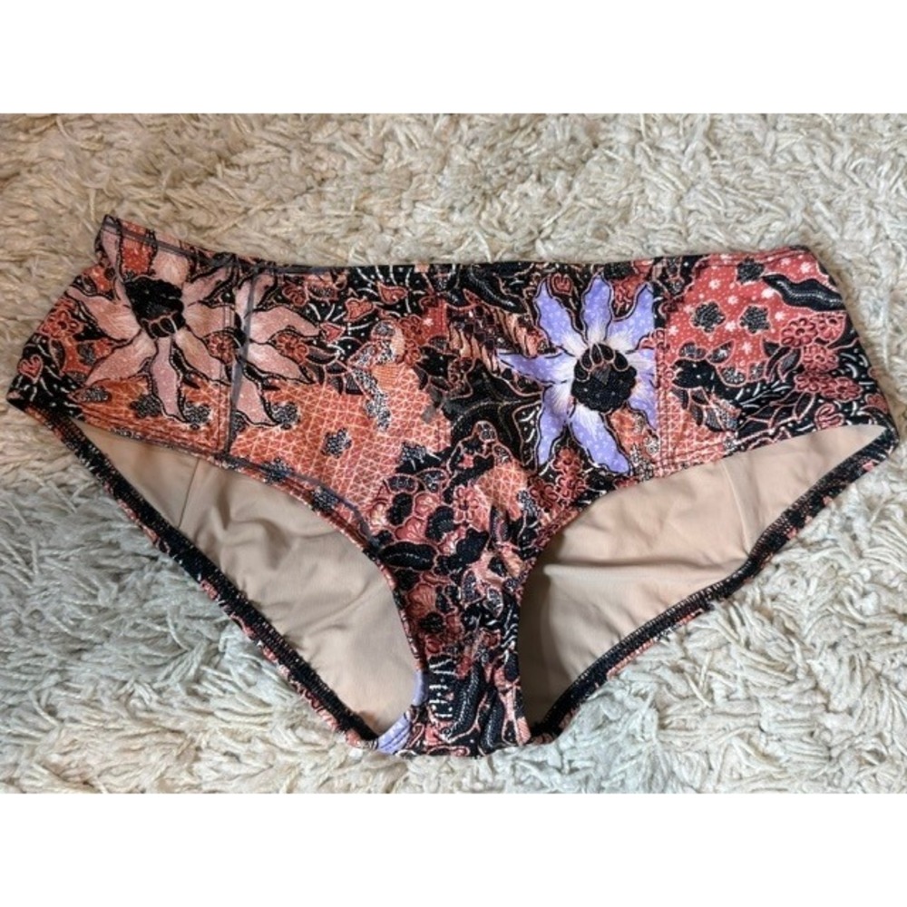 Ulla Johnson Porto Bikini Bottom Batik Floral Size S Low Rise Designer Swim